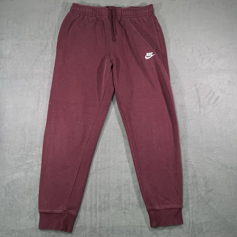 Nike Sweatpants Burgundy Men Medium Joggers Athletic Fleece Lounge Casual